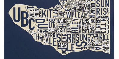 Mapa Vancouver druku