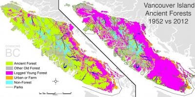 Mapa wyspy Vancouver korona ziemi