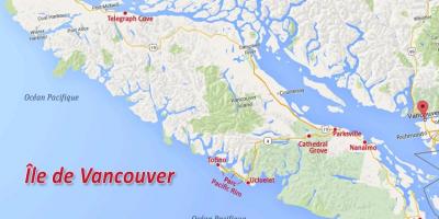 Mapa wyspy Vancouver złoto ubiegać się 