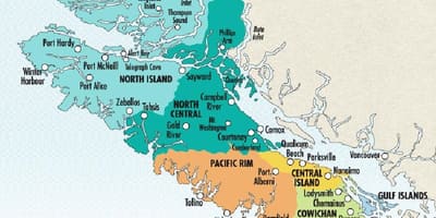 Mapa wyspy Vancouver winnic