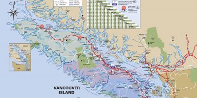 Wyspa trasy Vancouver mapa