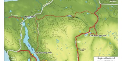 Mapa wyspy Vancouver jaskinie
