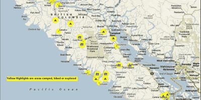 Drogowa mapa wyspy Vancouver bc