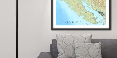 Mapa wyspy Vancouver ściany