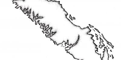 Mapa wyspy Vancouver zarys