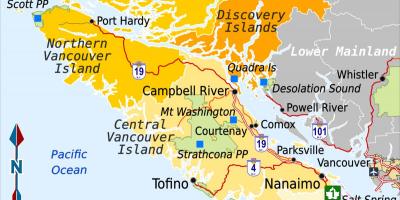 Mapa wyspy Vancouver ściany