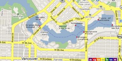 Mapa аквабус Vancouver